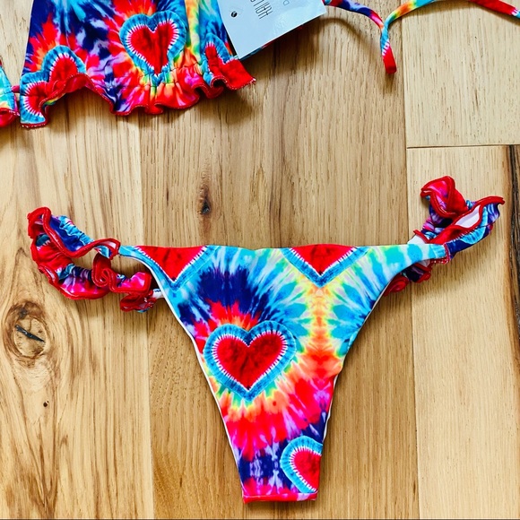 DANNIJO x Kai Lani bikini collab Tie Dye Skimpy Bikini NWT Large top XS bottoms - Picture 8 of 15